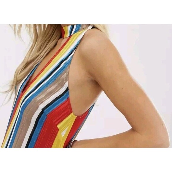 70's Style Striped Satin Maxi Dress Flowy Womens Festival A7 - Picture 2 of 15